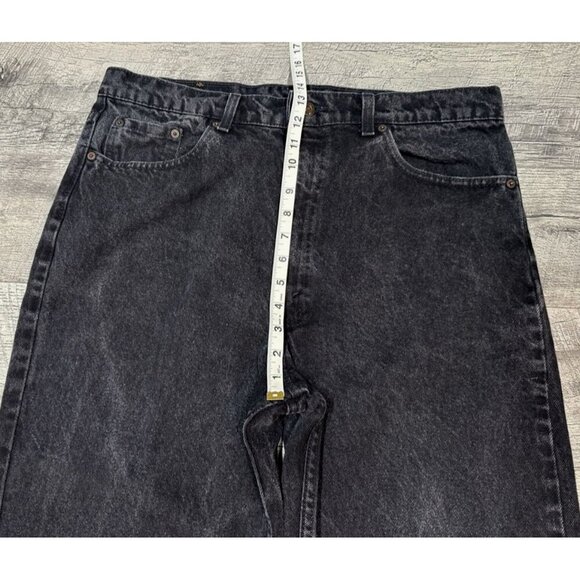 Vintage Levis 554 Denim Jeans Mens 38x30 Black Relaxed Baggy Distressed USA 90s - Picture 13 of 14